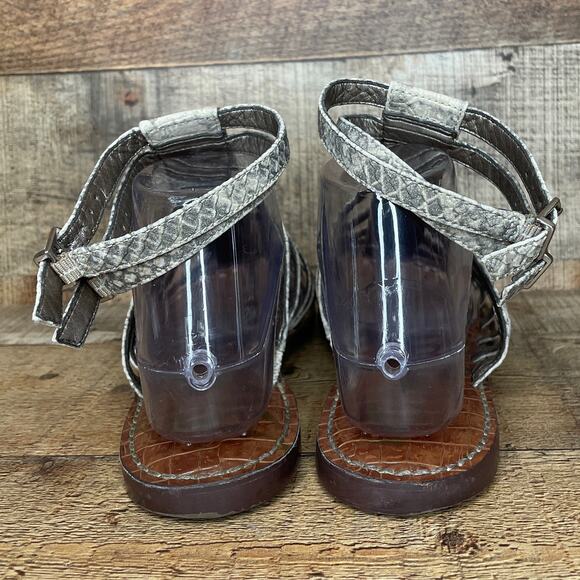 Sam Edelman Gilda Reptile Snake Print Gladiator Sandals Size 8.5 - Picture 6 of 8